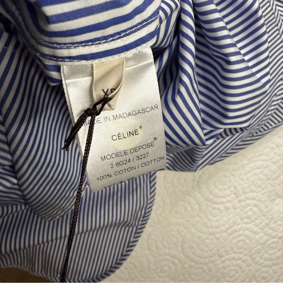 Celine Blue and White Striped Midi Dress - Picture 14 of 16